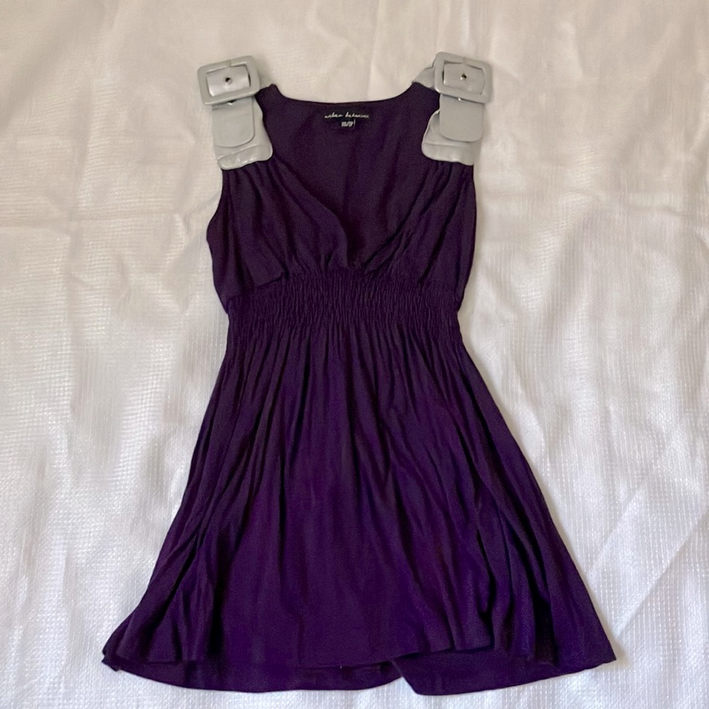 Purple babydoll tunic top